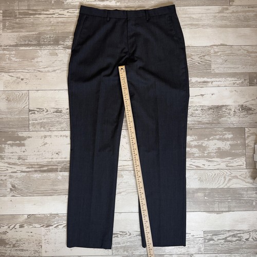 Pantalone Banana Republic uomo 34x34 grigio sartoriale slim fit misto lana vestito pantalone - Foto 4 di 12
