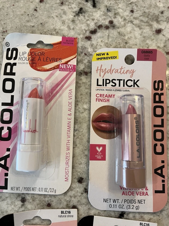 Lot Of 8 L.A. Colors Lipstick Cherry Red Nectarine Sorbet Main Squeeze - Image 2 of 4