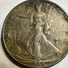 1945 50C Walking Liberty Half Dollar , With 1 Oz.999 Copper Round In Capsule