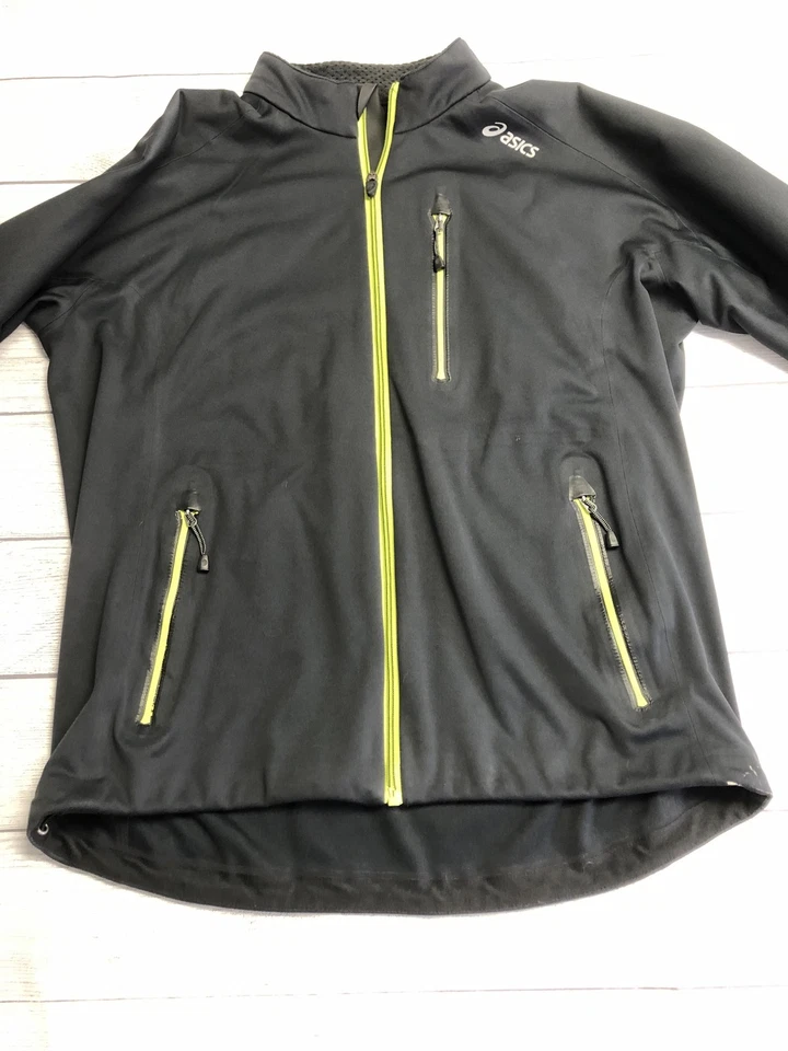 ASICS Softshell Running Jacket Mens Medium Zip Pockets Windbreaker Athletic Coat - Image 3 of 4