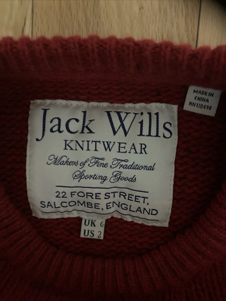 Jack Wills Christmas Jumper Size 6 Dark Red  - Image 4 of 4