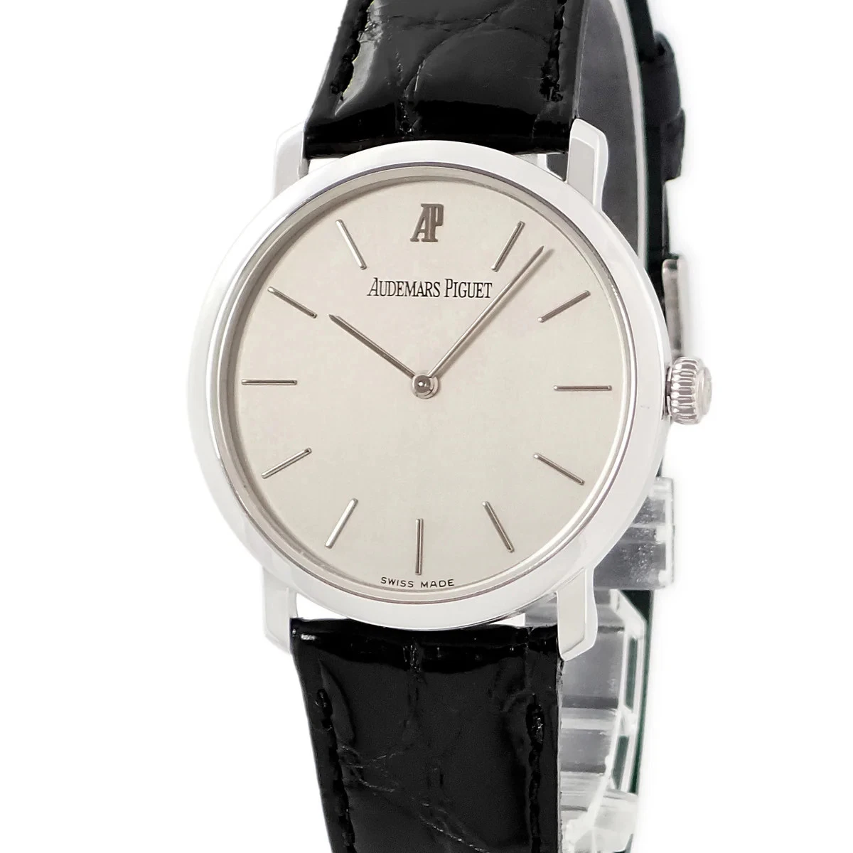 Audemars Piguet — Audemars Piguet Extra Flat 15048BC.O.001CR 32mm Silver Dial Wristwatch #HDW289