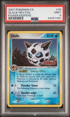 2007 POKEMON EX POWER KEEPERS #30 GLALIE-REVERSE FOIL PSA 9