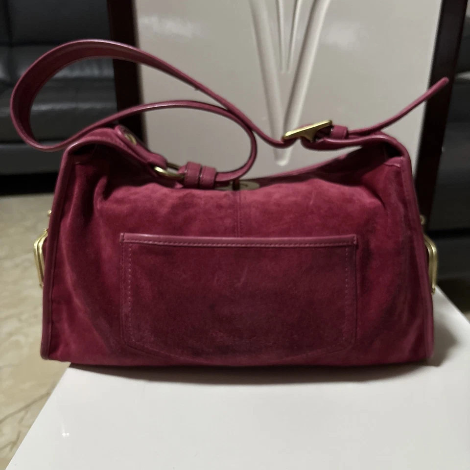 Archive Pink Coach Bleecker Suede Haversack Bag (no Hangtag) Worn See Pictures - Image 4 of 4