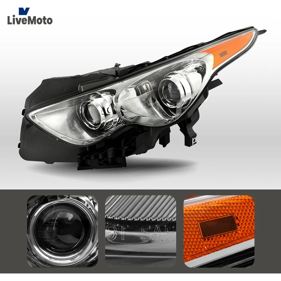 Headlight For 2009-2017 Infiniti FX35 FX50 QX70 w/o Sport Package w/AFS - Driver Foto 4 de 4