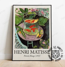 Henri Matisse Poisson Rouge Poster – Vintage Colourful Wall Art Print Gift Idea