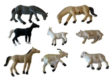 Lot Of Vintage Miniature Jaru Toy Farm Animals Horses, Pig, Sheep, Goats