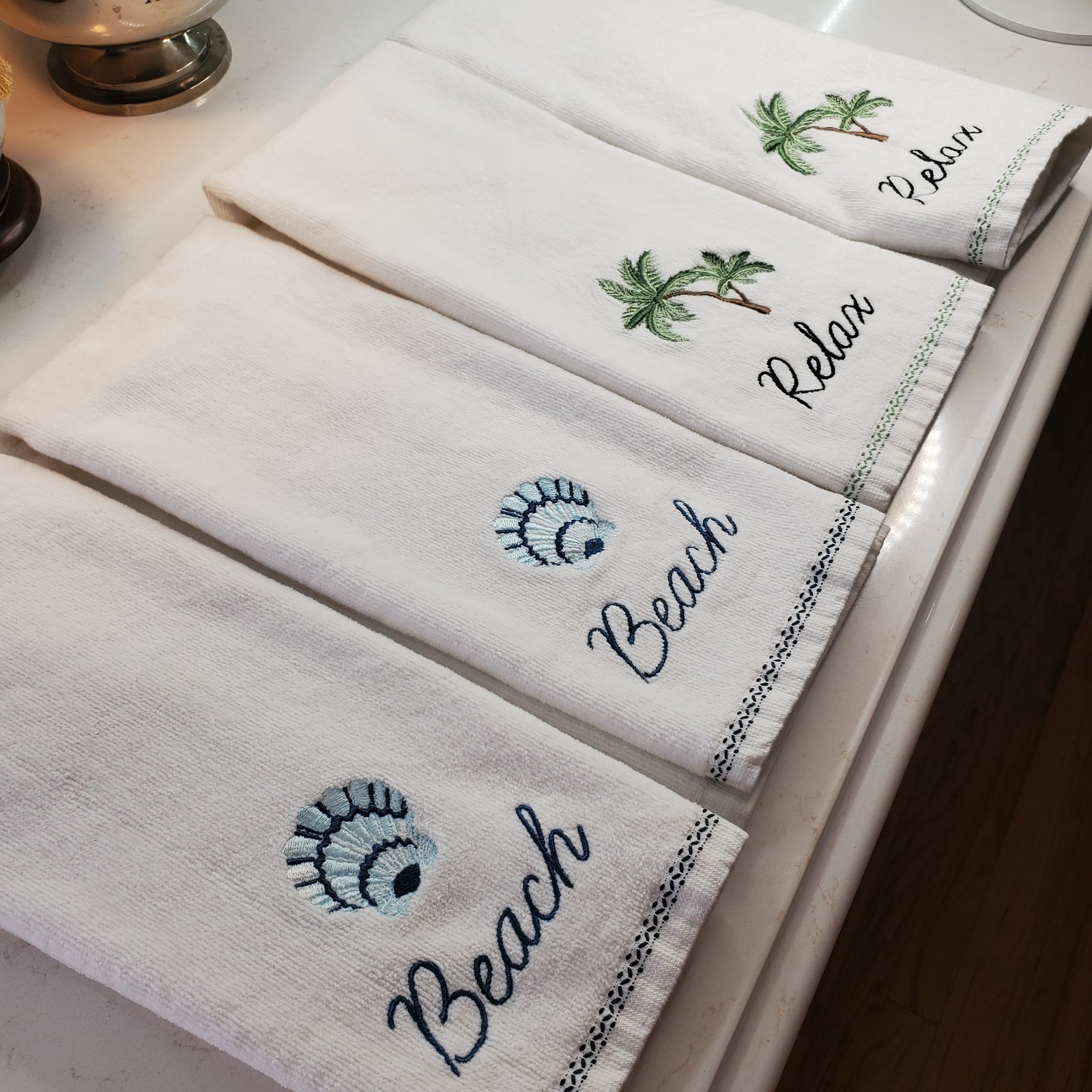 S Set Of 4 Embroidered - Shoreline Collection - Relax