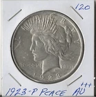 1923 PEACE DOLLAR STUNNING COIN AU
