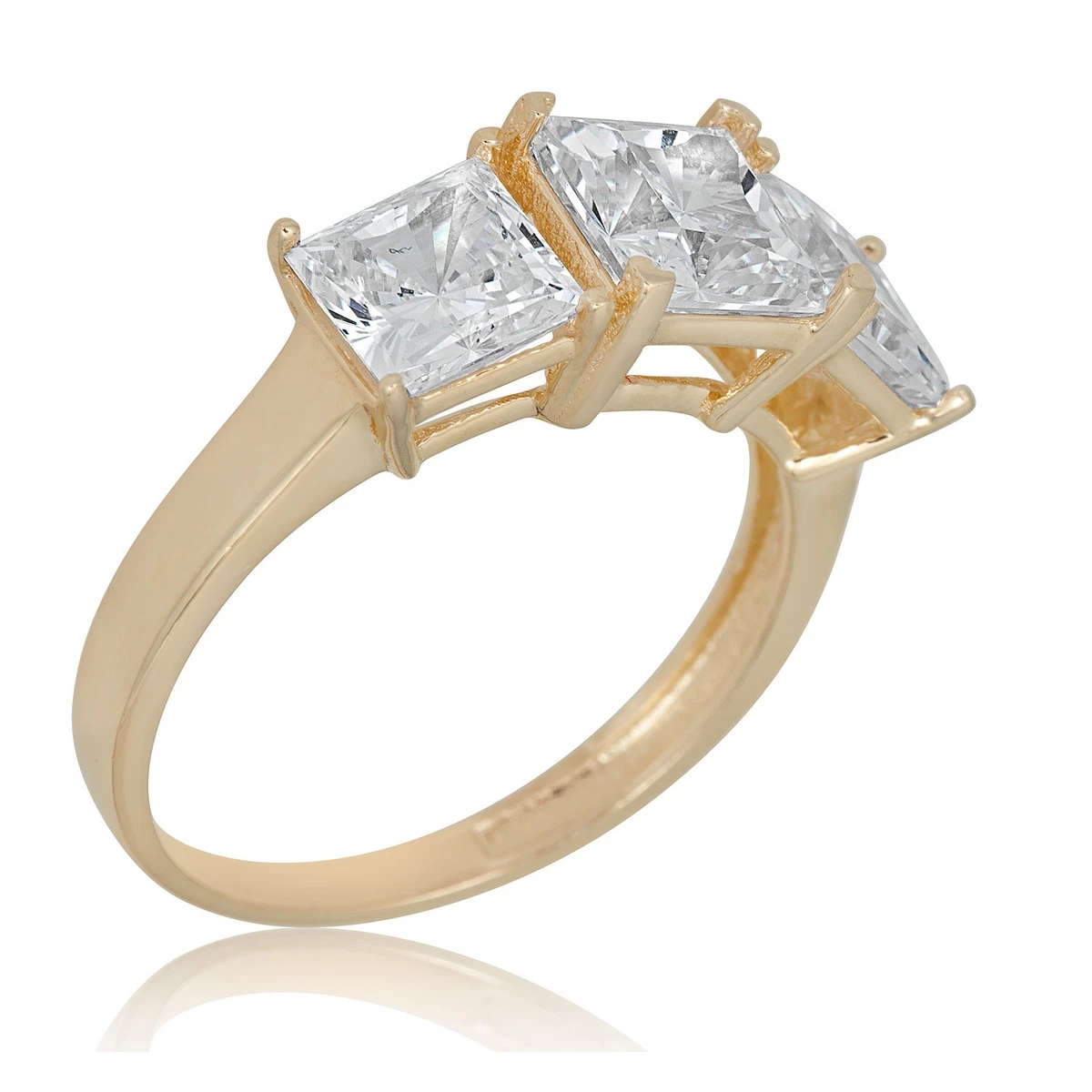 Cubic Zirconia Yellow Gold 10k Engagement & Wedding Jewelry for