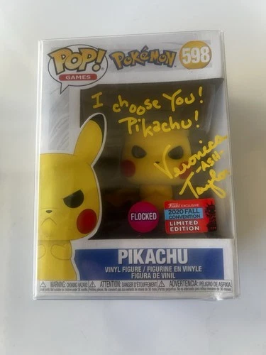 Veronica Taylor Signed Ash I Choose You! Pokemon Pikachu Funko Pop 598 PSA Auto