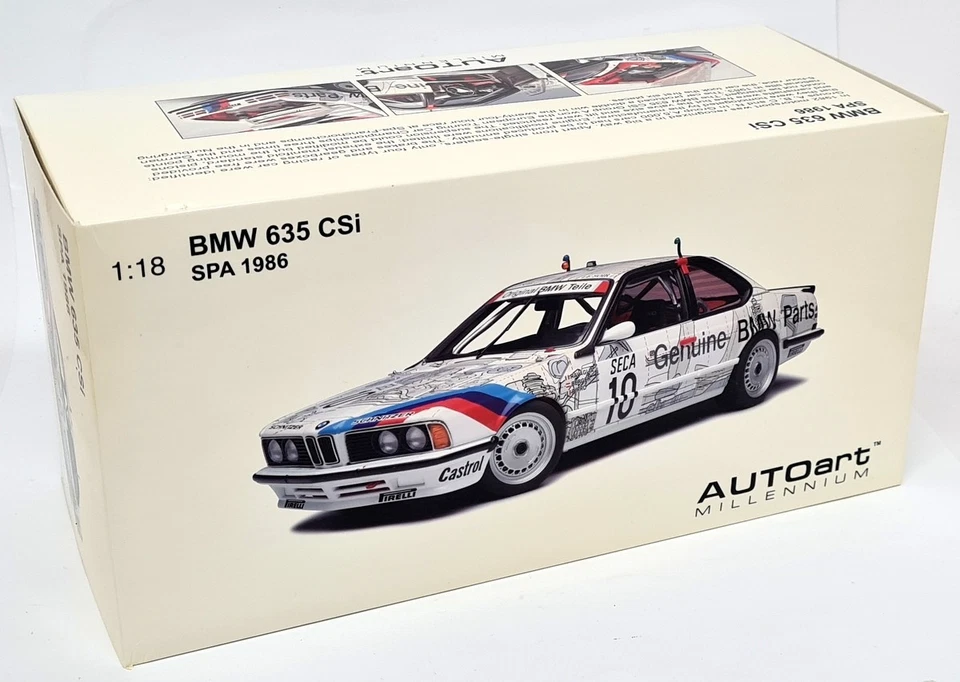 Autoart 1/18 BMW 635 CSi Spa 1986 piezas originales BMW Ravaglia Berger Pirro #10 Foto 2 de 4
