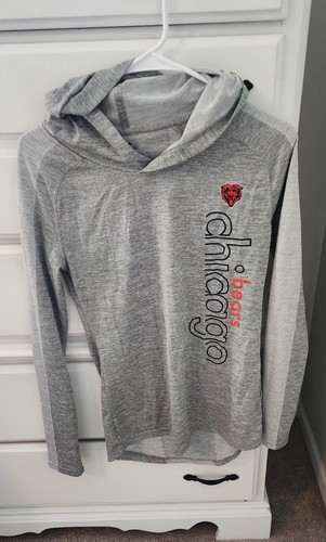 Chicago Bears Damen Small Kapuzen T-Shirt Hoodie grau grey langarm - Bild 1 von 4