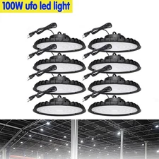 8 Pack 100W UFO Led High Bay Light Commercial Industrial Warehouse Factory Light