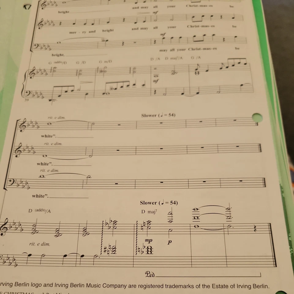 Partituras vintage blancas de Navidad de Irving Berlin 1942 Foto 2 de 3