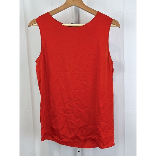 VINCE Tanktop Seide Wickel Rücken ärmellos Rundhals orange Größe M - Bild 9 von 9