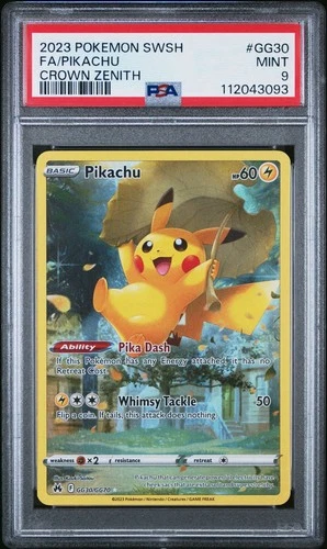 2023 POKEMON SWORD & SHIELD CROWN ZENITH #GG30 FULL ART/PIKACHU PSA 9
