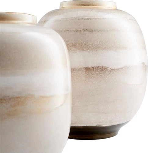 Modern Kasha Porcelain Vase in Creamy-White and Bronze - Picture 4 of 4