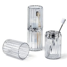 MYLDH Toothbrush Travel Case Portable Holder, Large Clear