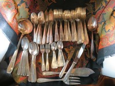 grande menagere metal argenté poincon ST l16 COUTEAU cuillere fourchette epo1950