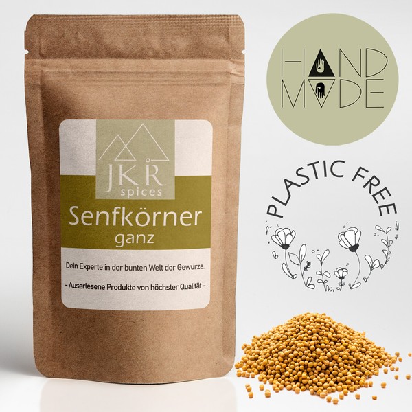 500G Senf SenfköRner Gelb Senfsaat Senfsamen | Ganz | Plastikfrei Verpackt | Jkr-image