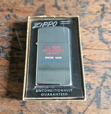 1964 T.C. Young Construction Company Zippo Lighter - Williamsburg KY - Unfired