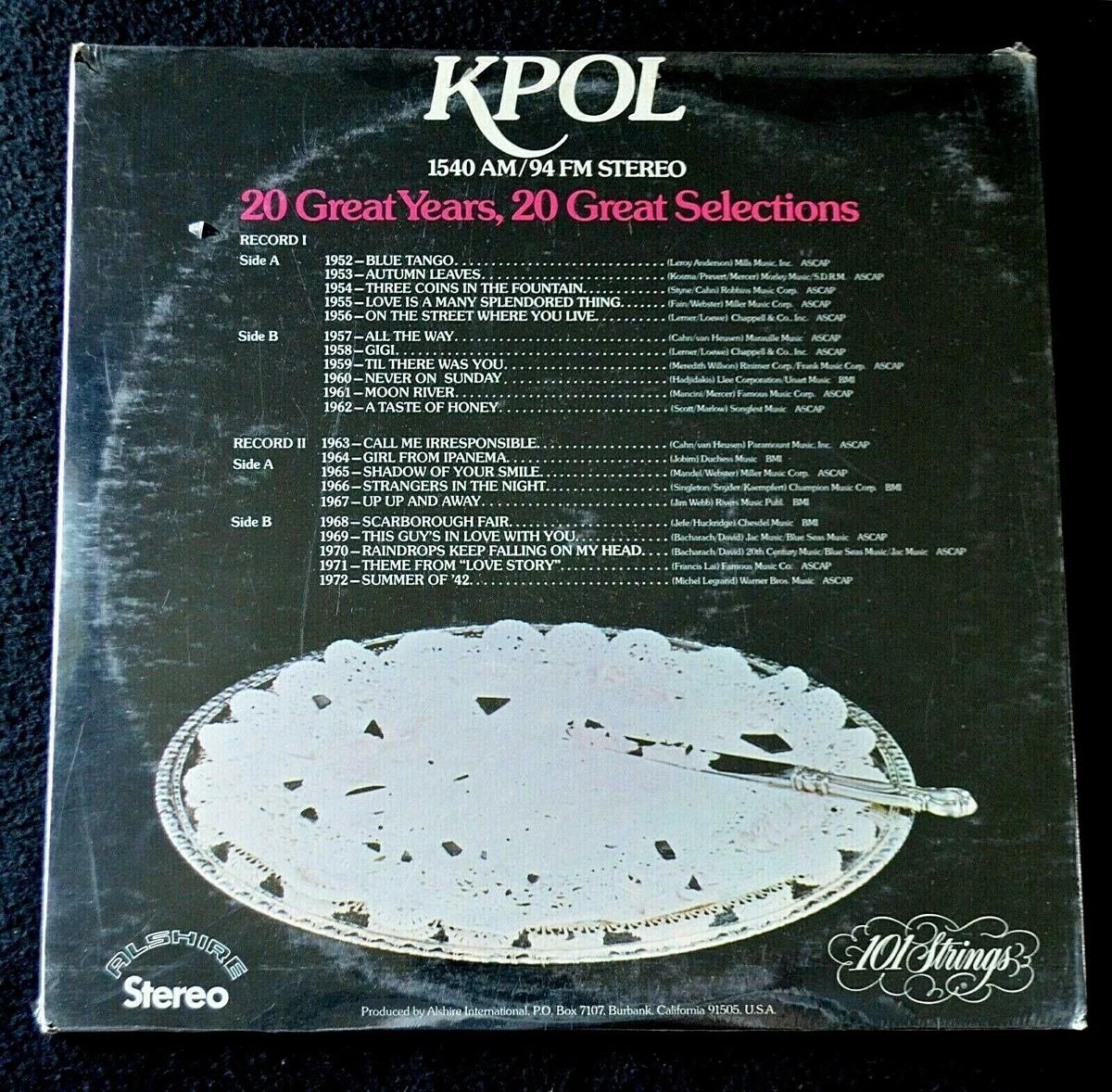 KPOL 20 YEARS OF BEAUTIFUL MUSIC-101 STRINGS-POP-1972-SEALED 2XLP