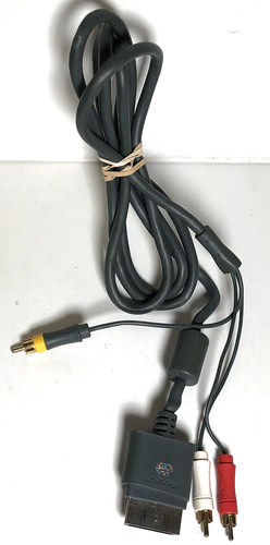 Microsoft Xbox 360 Audio Video Composite AV Cable Cord OFFICIAL TV Connection