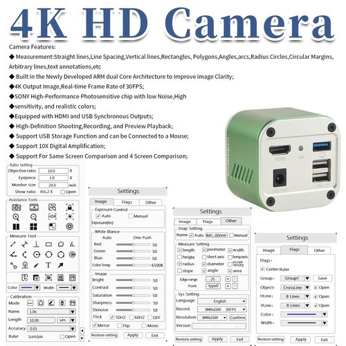KOPPACE 21X-138X Elektronenmessmikroskop 4K HD Kamera Dauerzoomobjektiv - Bild 6 von 10