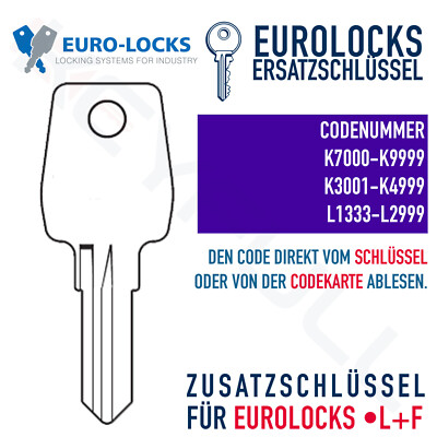 Eurolocks Euro Locks Ersatzschlüssel, Nachschlüssel nach Code (EU-13D)