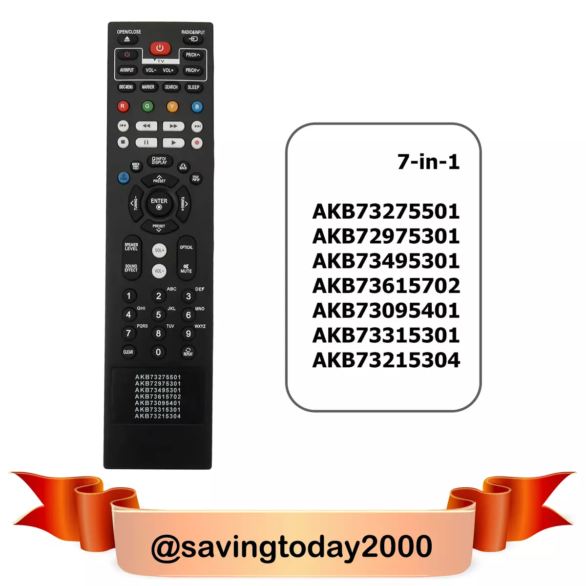  AKB75135301 Replaced Remote fit for LG Blu-Ray Disc