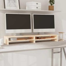 Image of Monitor Stand 100x24x13 cm Solid Wood Pine vidaXL