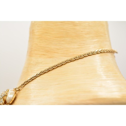 Charter Club Collar Necklace Star Floral Rhinestone Crystal Pearl Gold Bin6A - Picture 11 of 12