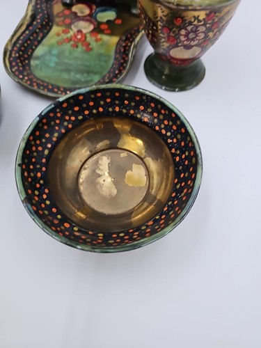 Persian Brass Handmade and Hand Painted Persian Samovar 11" Tall - Picture 3 of 11