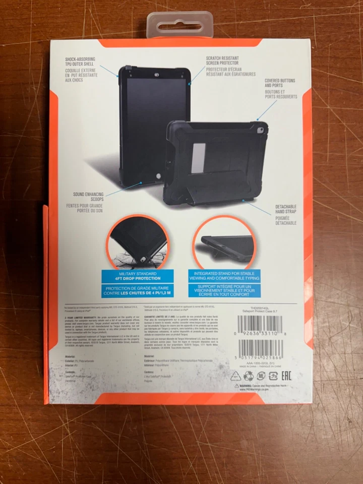 NEW - Targus SafePort Rugged Protection BLACK iPad Case - iPad 9.7” (2018-2017) - Image 3 of 4