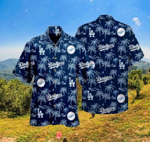 Men s Los Angeles Dodgers Aloha Tropical Short Sleeve Hawaiian