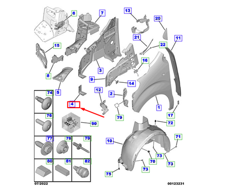 TOYOTA PROACE MPY Front Left Fender Support SU001A4391 NEW GENUINE - Picture 2 of 3