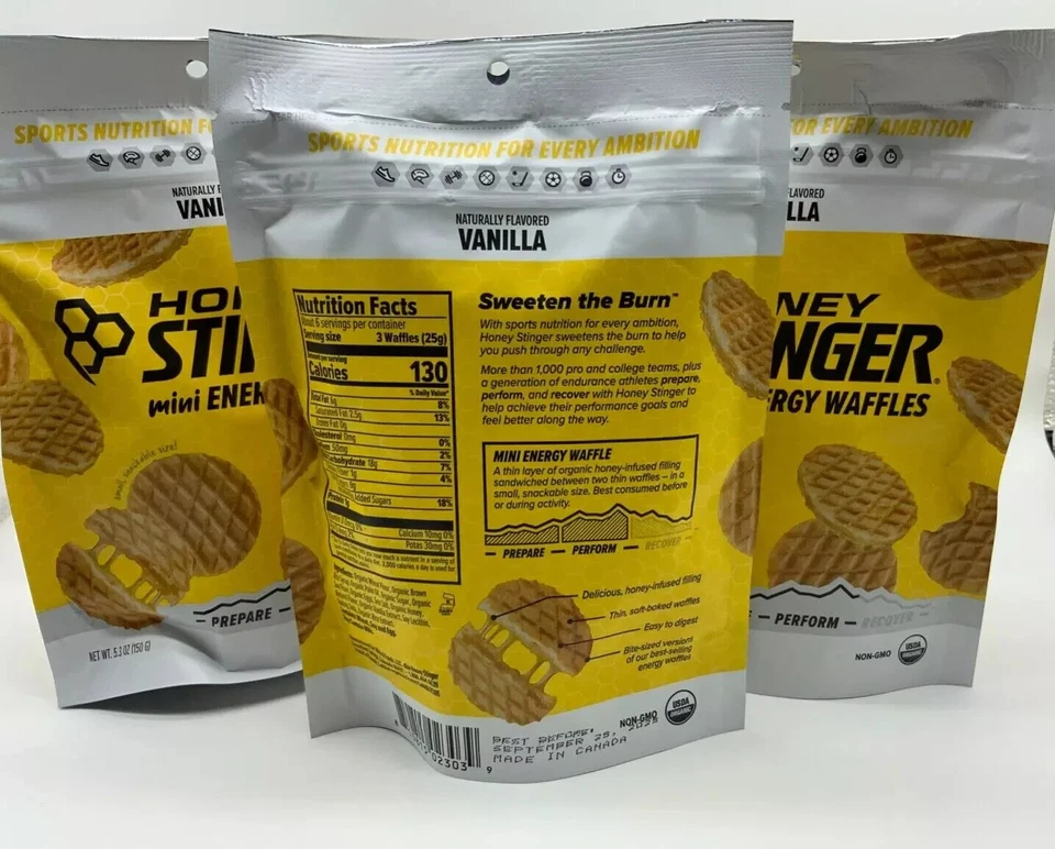 Mini gofres orgánicos Honey Stinger vainilla paquete de 5 - Energy Stroopwafel Foto 2 de 3