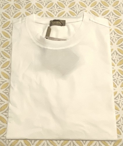New Cruciani Italy 98% Cotton Men’s Crew Neck T-Shirt Size 56 White - Picture 3 of 12