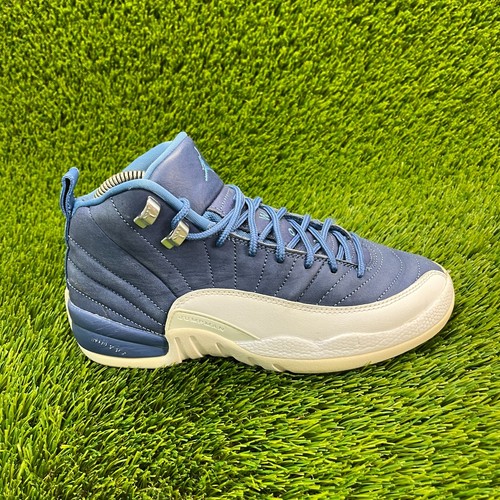 Nike Air Jordan 12 Retro Kids Boys Size 6.5Y Blue White Athletic Shoes Sneakers