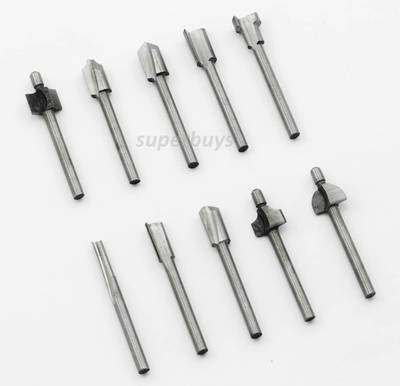 10pc Wood Edging Milling Cutter Edge Router For Rotary Die Grinder Drill Bit