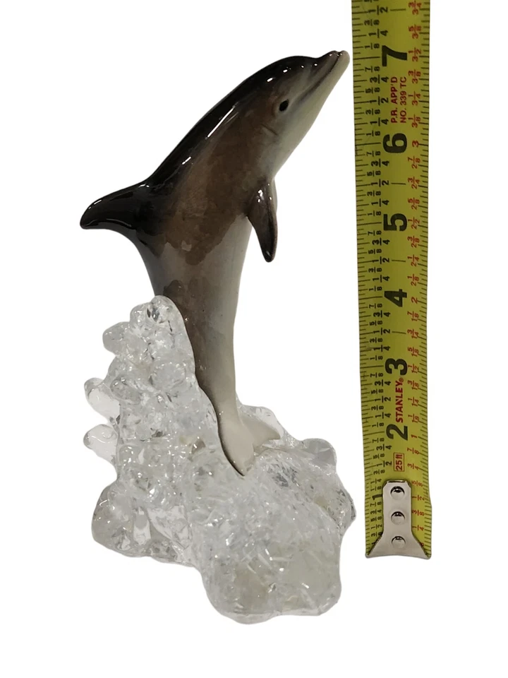 Robert Wyland Bellas Artes Bronce y Enviraglass Escultura 'Dolphin Rising 168/350 Foto 3 de 4