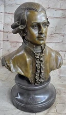 Woflgang Amadeus Mozart Bronze Metal Bust Sculpture Statue Figure Original Art