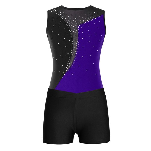 Niñas Trajes de Baile Unitards Ballet Leotardo Boxer Gimnasia Competición Niños - Imagen 69 de 111