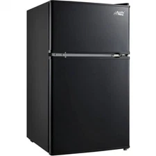 Arctic King 3.2 Cu ft Two Door Mini Fridge with Freezer, Black, E-Star