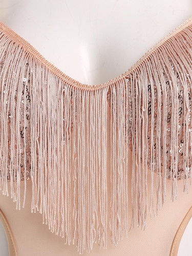 Damen-Tanzkleidung verstellbare Träger Kleid funkelnder Rock Tanz Clubwear Ballsaal - Bild 34 von 72