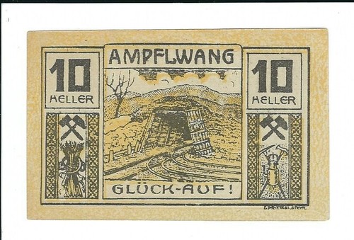 Notgeld - Österreich - Marktgemeinde Ampflwang -Oberösterreich- 10 Heller -1920 - Picture 2 of 2