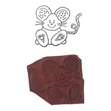 Mouse Rubber Stamp 1 1/4" Zoo Animals Unmounted Farm Sitting