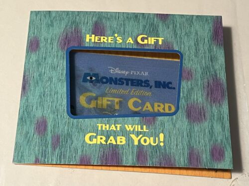 USED Disney Store Monsters Inc. Flicker $50 Gift Card -0- Balance With Folder - Picture 1 of 6