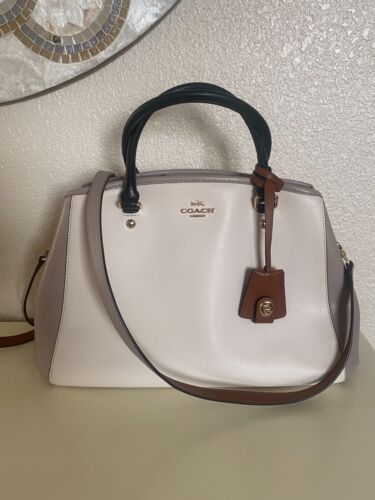 Coach Margot Colorblock Leather Carryall Shoulder Bag F37248 - Picture 1 of 12